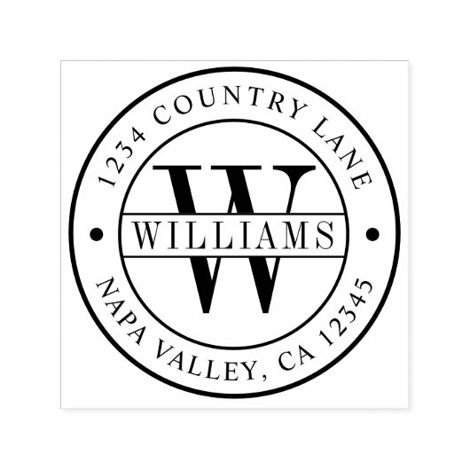 Elegant Monogram | Creëer Uw eigen retouradres Zelfinktende Stempel (Design)