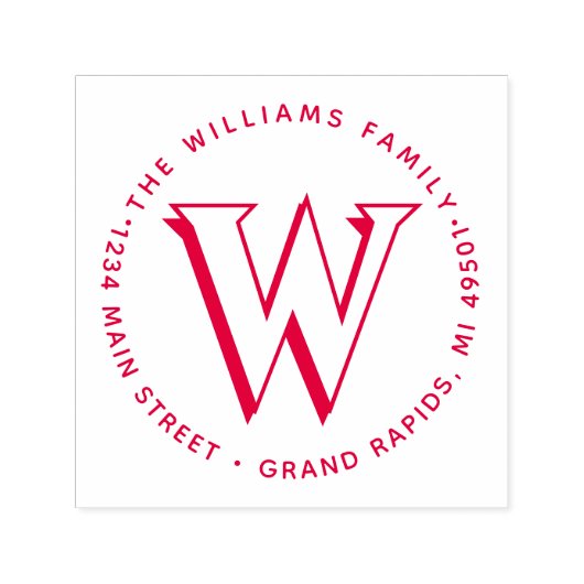 Elegant monogram † Creëer Uw eigen retouradres Zelfinktende Stempel (Design)