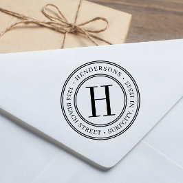 Elegant Monogram | Creëer Uw eigen retouradres Zelfinktende Stempel