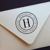 Elegant Monogram | Creëer Uw eigen retouradres Zelfinktende Stempel