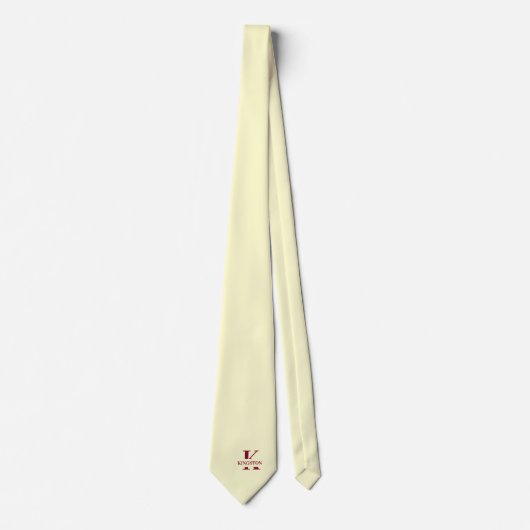 Elegant Monogram Crème | Bourgondië Stropdas (Voorkant)