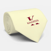 Elegant Monogram Crème | Bourgondië Stropdas (Opgerold)