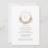 Elegant Monogram Crest Baby shower Kaart (Voorkant)