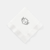 Elegant Monogram Crest Black en White Wedding Servet (Hoek)