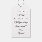 Elegant Monogram Crest Bruiloft Bruidsmeisje Cadeaulabel (Achterkant)