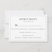 Elegant Monogram Crest Franse Rozen bruiloft RSVP Kaartje (Achterkant)