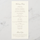 Elegant Monogram Crest Ivory Wedding Program Programmakaart (Achterkant)