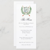 Elegant Monogram Crest Musical thema diner Menu (Voorkant / Achterkant)