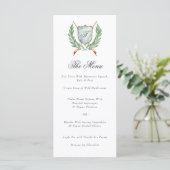 Elegant Monogram Crest Musical thema diner Menu (Staand voorkant)