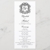 Elegant Monogram Crest Wedding Ceremony Programmakaart (Voorkant)