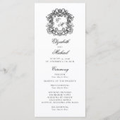 Elegant Monogram Crest Wedding Programmakaart (Voorkant)