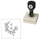 Elegant Monogram Crest Wedding Rubberstempel (Gestempeld)