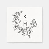 Elegant Monogram Crest Wedding Servet (Voorkant)
