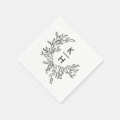 Elegant Monogram Crest Wedding Servet (Hoek)