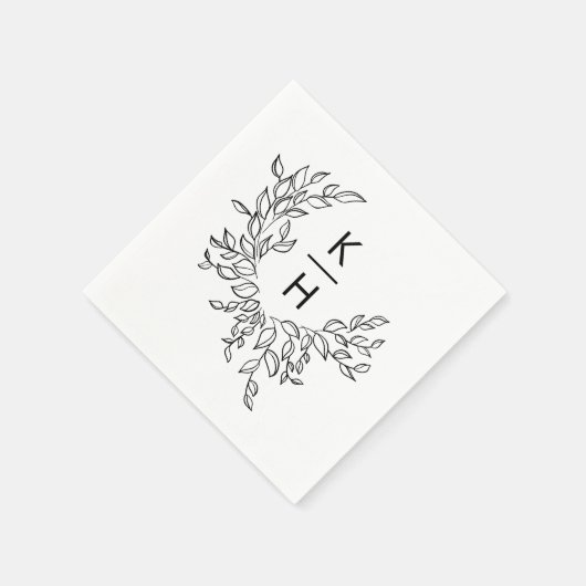 Elegant Monogram Crest Wedding Servet (Hoek)