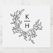 Elegant Monogram Crest Wedding Sparkling Wijnetiket (Enkel label)