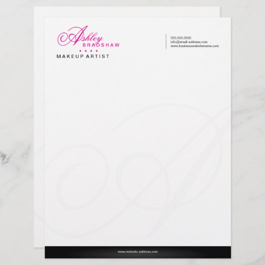 Elegant Monogram Custom Briefhoofd (Voorkant / Achterkant)