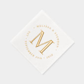 Elegant Monogram Custom Bruid & Bruidegom Wedding  Folie Servetten (Rechts)