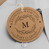 Elegant Monogram Custom Naam Handgemaakt Met Liefd Rubberstempel