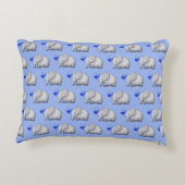 Elegant Monogram Cute Baby Boy Elephants Nursery Accent Kussen (Achterkant)