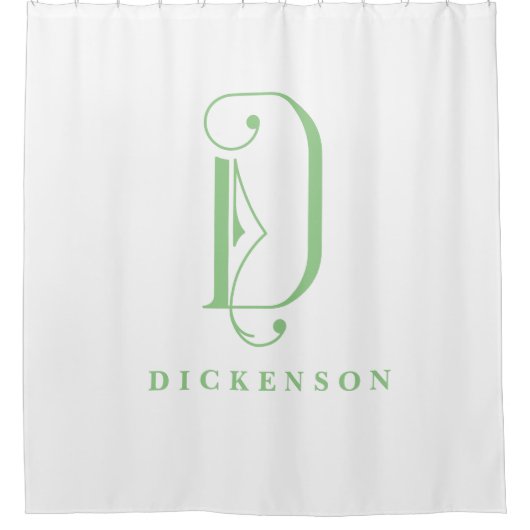 Elegant Monogram D Aangepast Douchegordijn (Voorkant)