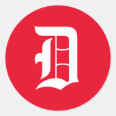 Elegant monogram D Ronde Sticker (Voorkant)