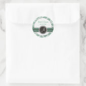 Elegant Monogram Damask bewaart de Datum Stickers (Tas)