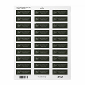 Elegant Monogram dark pine tree green address Etiket (Full Sheet)