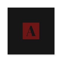 Elegant Monogram Dark Red visitekaartje