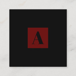 Elegant Monogram Dark Red visitekaartje