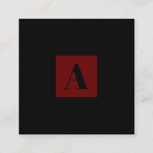 Elegant Monogram Dark Red visitekaartje (Voorkant)