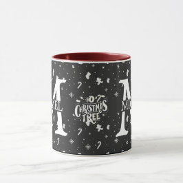 Elegant Monogram Decoratieve Kerstvakantie Mok