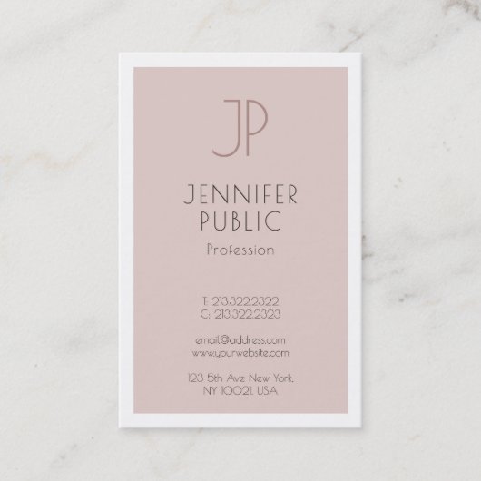 Elegant Monogram Design Beauful Plain Luxe Visitekaartje (Voorkant)