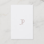 Elegant Monogram Design Beauful Plain Luxe Visitekaartje (Achterkant)