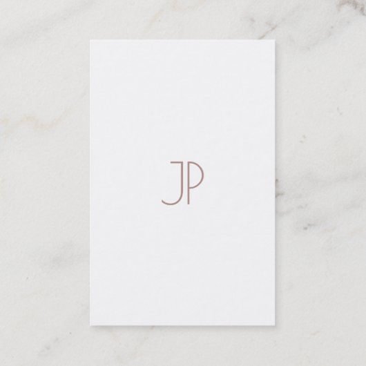 Elegant Monogram Design Beauful Plain Luxe Visitekaartje (Achterkant)