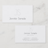 Elegant Monogram design elite Slanke Plain Luxe Visitekaartje (Voorkant / Achterkant)