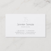 Elegant Monogram Design Elite Strakke Gewone Luxe Visitekaartje (Achterkant)