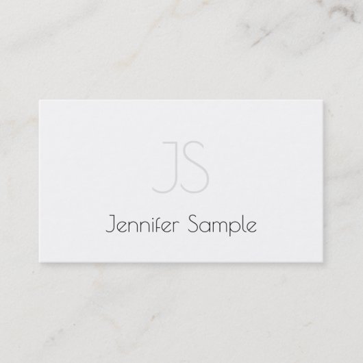 Elegant Monogram Design Elite Strakke Gewone Luxe Visitekaartje (Voorkant)