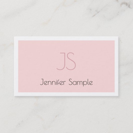 Elegant Monogram Design Minimalist Plain Luxury Visitekaartje (Voorkant)