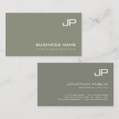 Elegant Monogram Design Modern Plain Professional Visitekaartje (Voorkant / Achterkant)