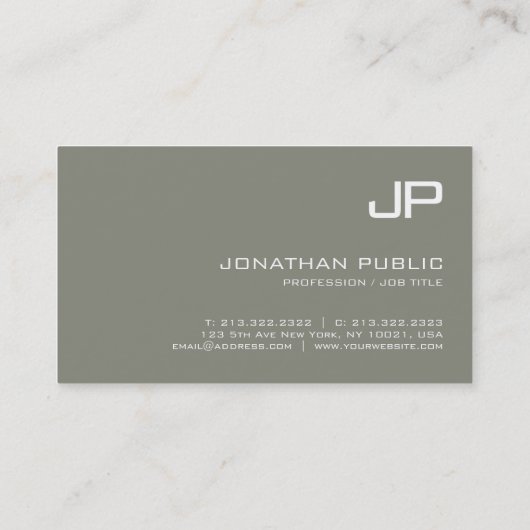 Elegant Monogram Design Modern Plain Professional Visitekaartje (Achterkant)