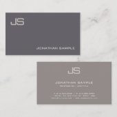 Elegant Monogram Design Modern Trendy Plain Luxe Visitekaartje (Voorkant / Achterkant)