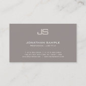 Elegant Monogram Design Modern Trendy Plain Luxe Visitekaartje (Achterkant)
