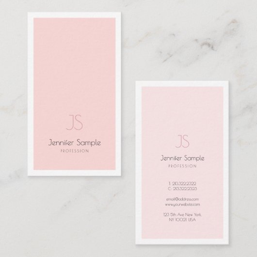 Elegant Monogram Design Sleek Plain Luxury Trendy Visitekaartje (Voorkant / Achterkant)
