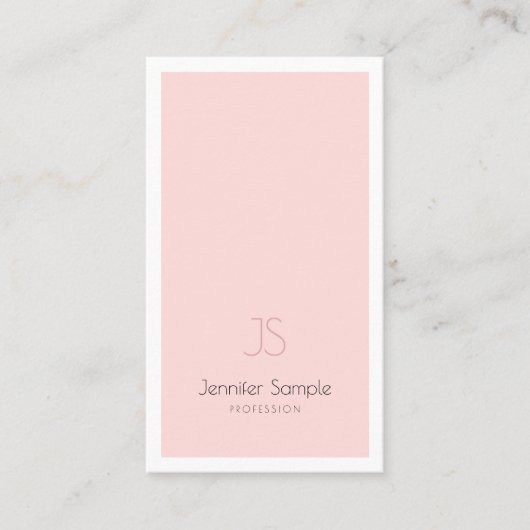 Elegant Monogram Design Strak Gewone Luxe Trendy Visitekaartje (Voorkant)