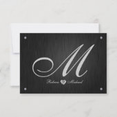 Elegant Monogram & Diamond Wedding RSVP Cards. (Voorkant)