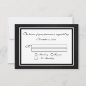 Elegant Monogram  & Diamond Wedding RSVP Cards. (Achterkant)