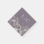 Elegant monogram donkerrode paarse waterverf servet (Hoek)