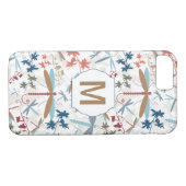 Elegant Monogram Dragonfly Patroon Case-Mate iPhone Case (Achterkant (Horizontaal))