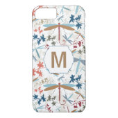 Elegant Monogram Dragonfly Patroon Case-Mate iPhone Case (Achterkant)